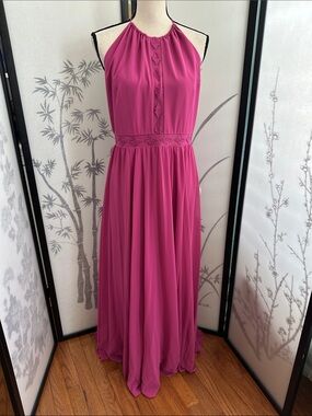 dress the population brooke gown Dress The Population Brooke Twisted Front Hi Slit Gown Powder Blush Size Large